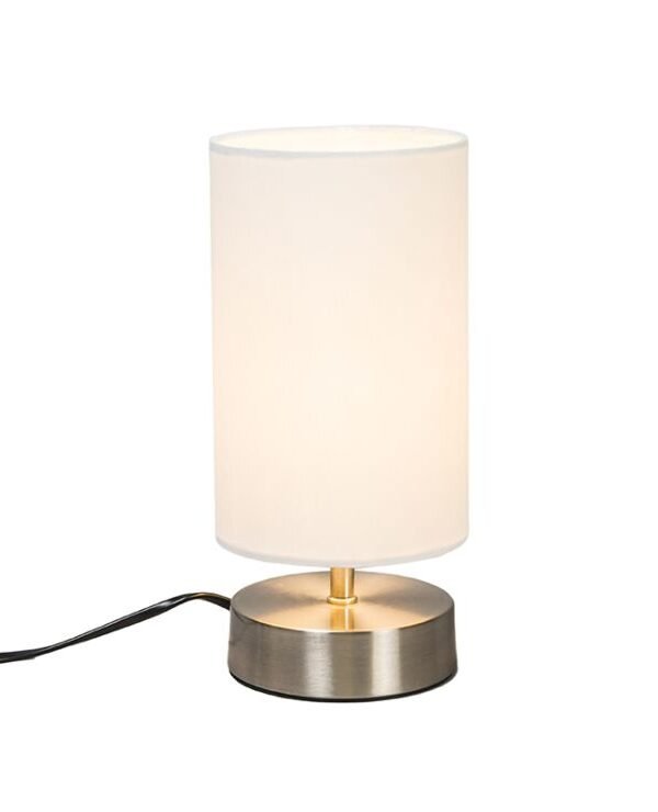 Modern white table lamp round 12 cm dimmable