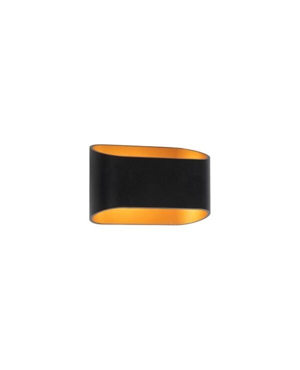 Design wall lamp black with gold