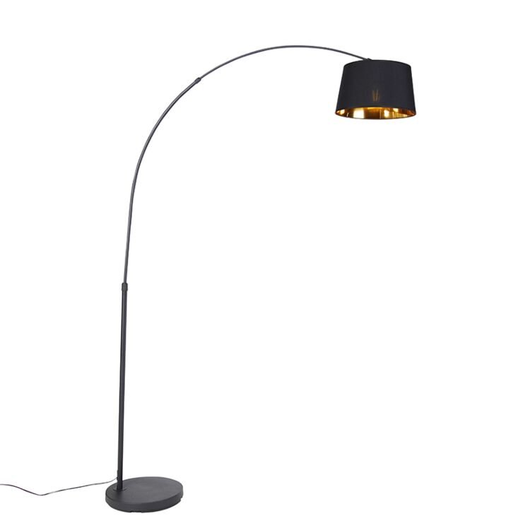 Modern arc lamp black with gold